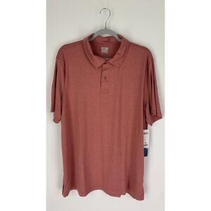 32 Degrees Cool Mens Heather Rosewood Short Sleeve Polo Shirt Size XL NWT